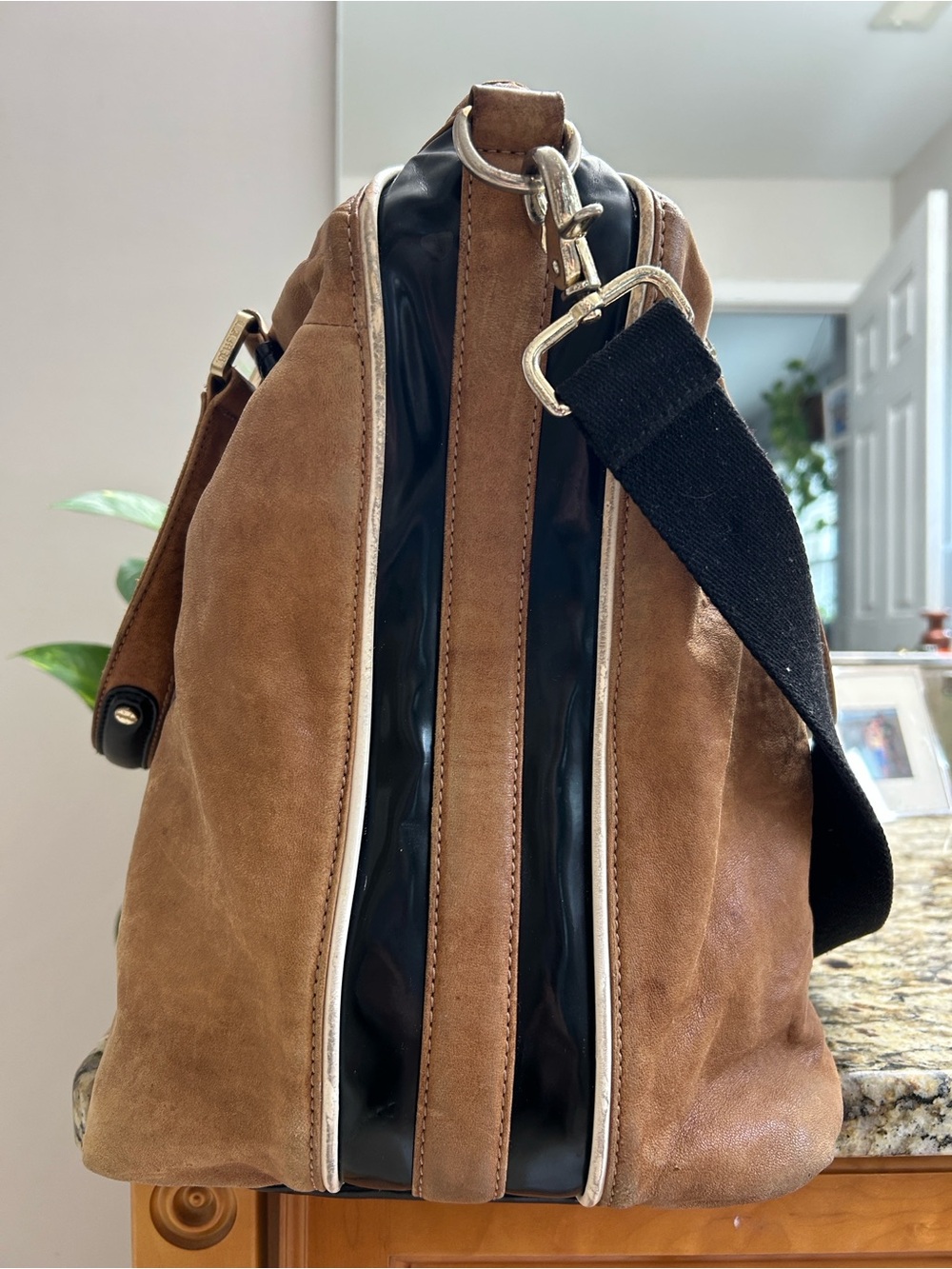 L.A.M.B Genuine Leather Brown Shoulder Bag - Picture 5 of 14